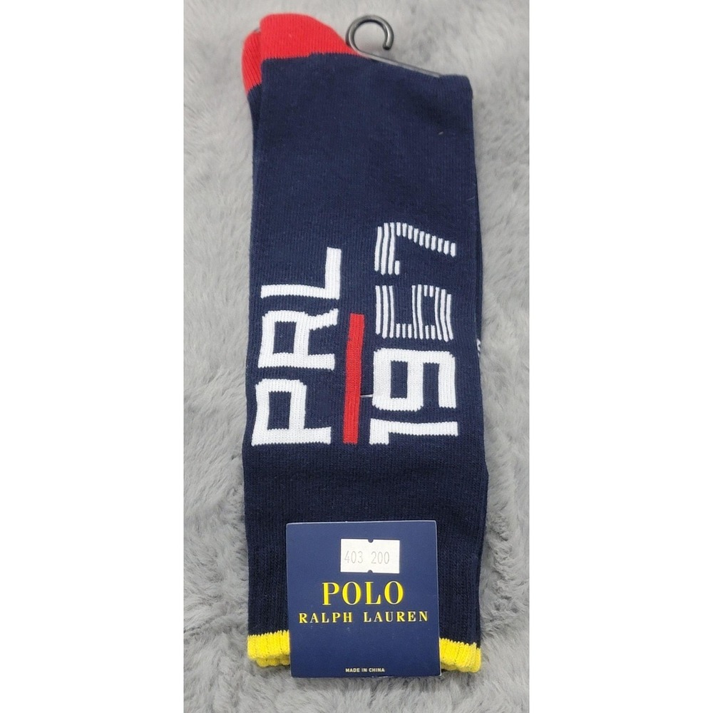 Polo Ralph Lauren Socks Mens 10-13 Blue PRL 1967 Polo Sport Crew Mid Calf